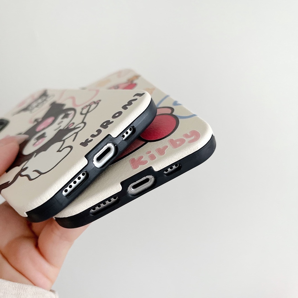 Ốp Điện Thoại Họa Tiết Hoạt Hình Kirby Kuromi Dễ Thương Chống Sốc Cho Iphone