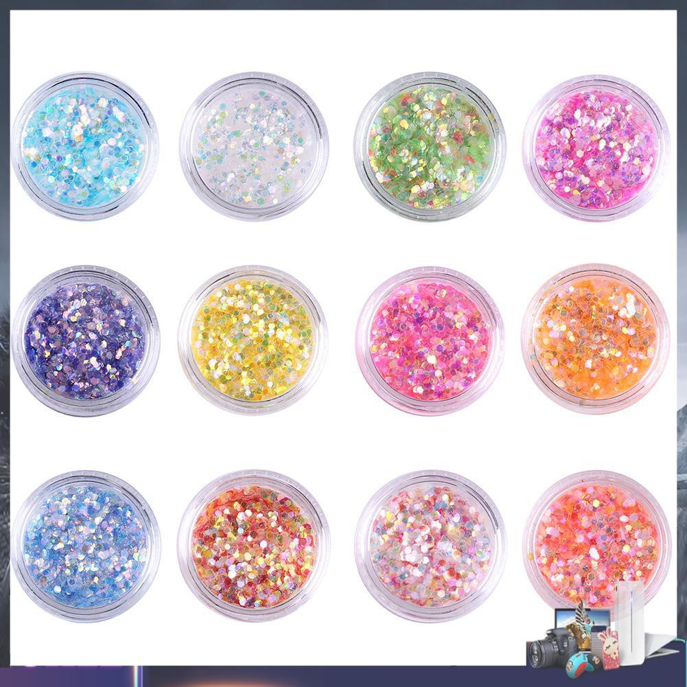 [Hàng mới về] Hộp kim tuyến lục giác lấp lánh trang trí móng tay tiện lợi