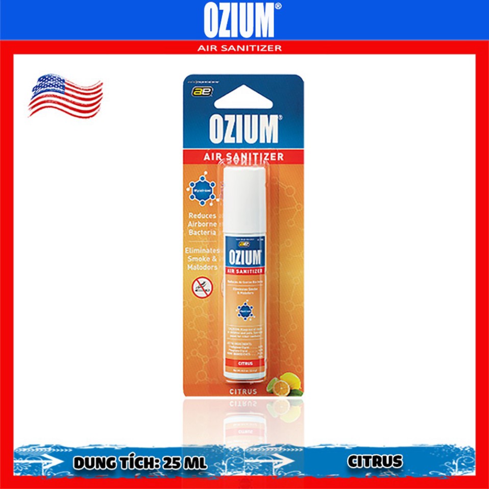 Xịt khử mùi diệt khuẩn ô tô Ozium 0.8 oz (25 ml) Citrus