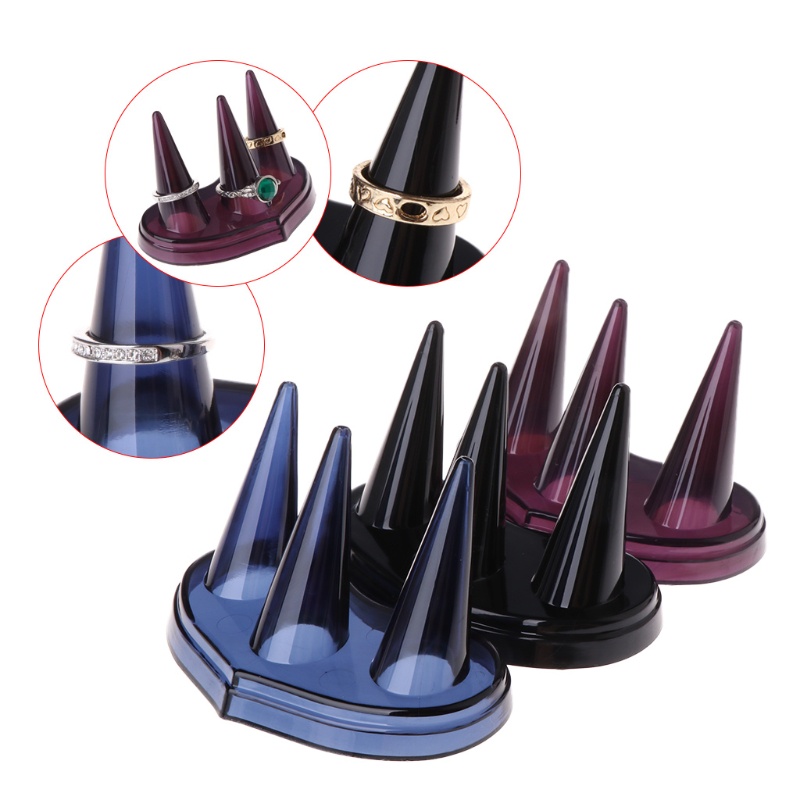 Giá Trưng Bày Nhẫn 3 Ngăn Màu Đen Tiện Dụng