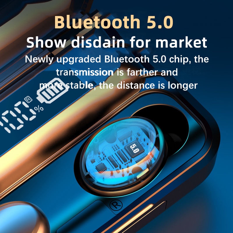 Tai nghe không dây SPRISE F9 2000mAH chống nước có màn hình kỹ thuật số
