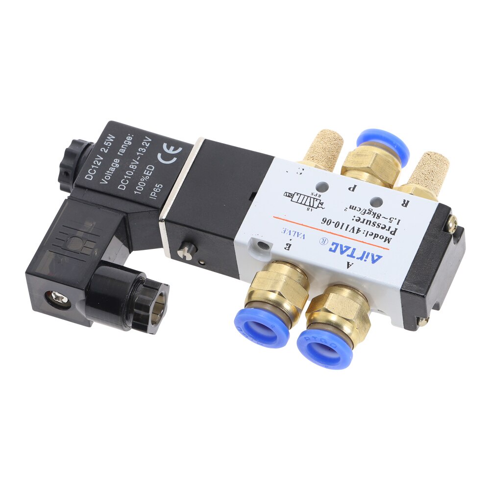 Bộ van điện từ 4v110-06 airtac lắp ống 4mm 6mm 8mm