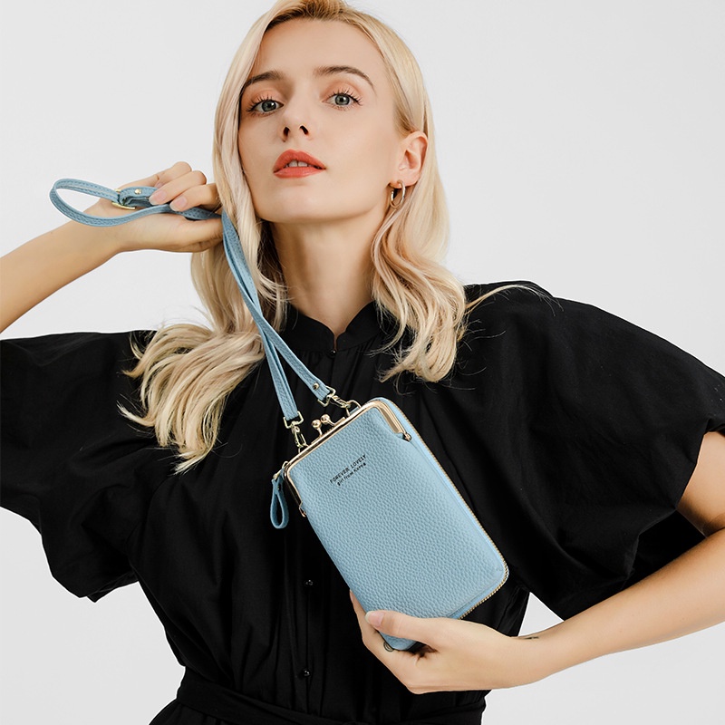 Túi ví đeo chéo nữ, Ví hai phần kiêm đựng điện thoại kiểu Hàn Quốc - New Trend
