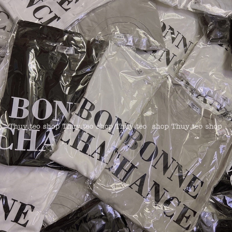[Hàng sẵn] ÁO PHÔNG NAM NỮ QUẢNG CHÂU CHẤT COTTON DÁNG RỘNG &quot;BONNE CHANGE&quot;