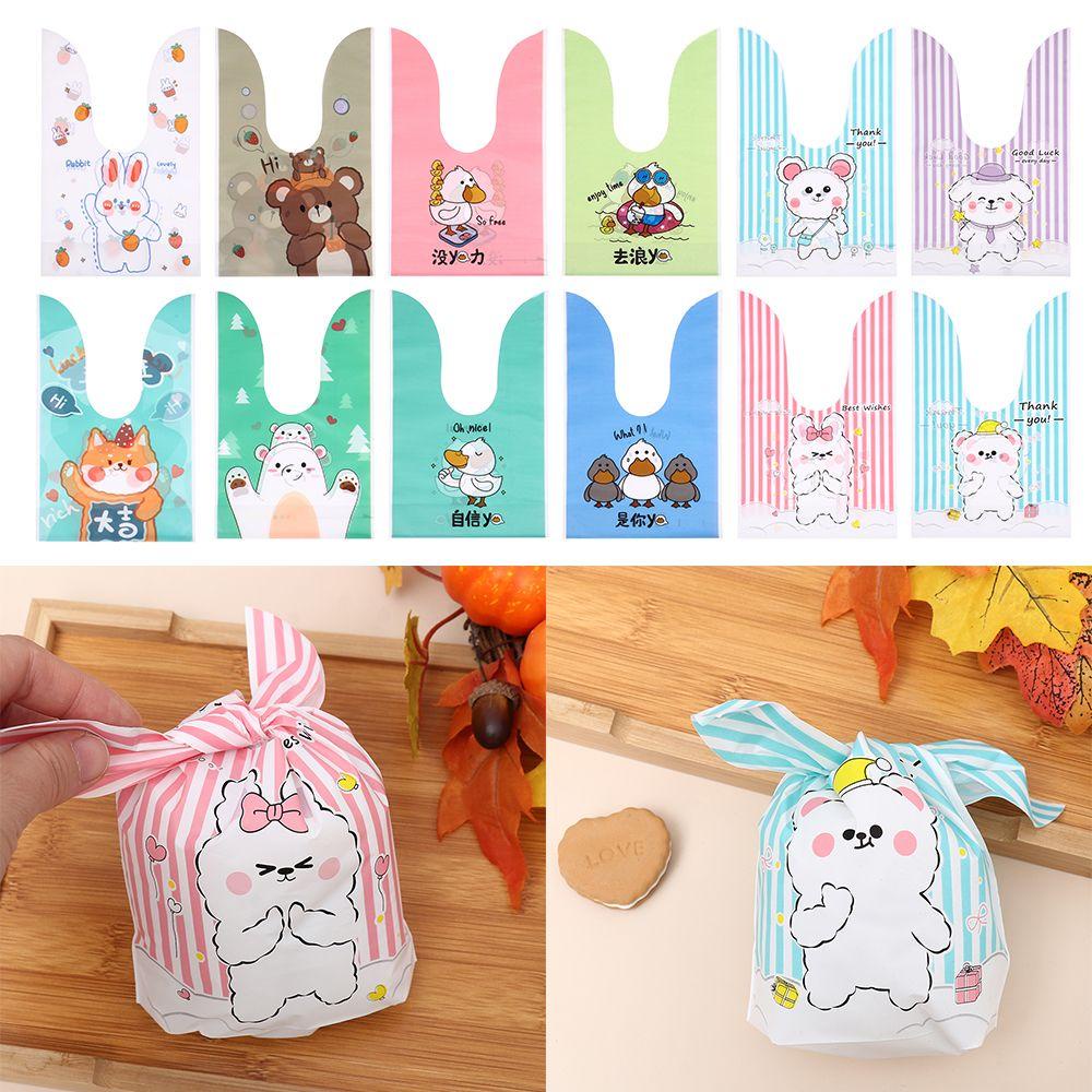 LAKAMIER 50 Túi Đựng Bánh Quy Hình Thỏ Phục Sinh Dễ Thương