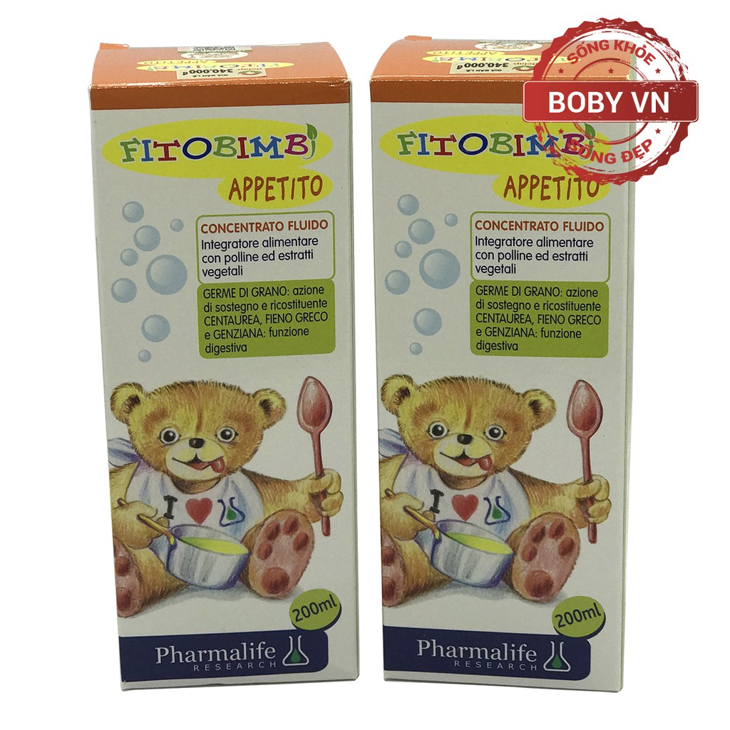 Fitobimbi Appetito giúp bé ăn ngon hơn hỗ trợ biếng ăn ở trẻ - Lọ 200ml - Boby