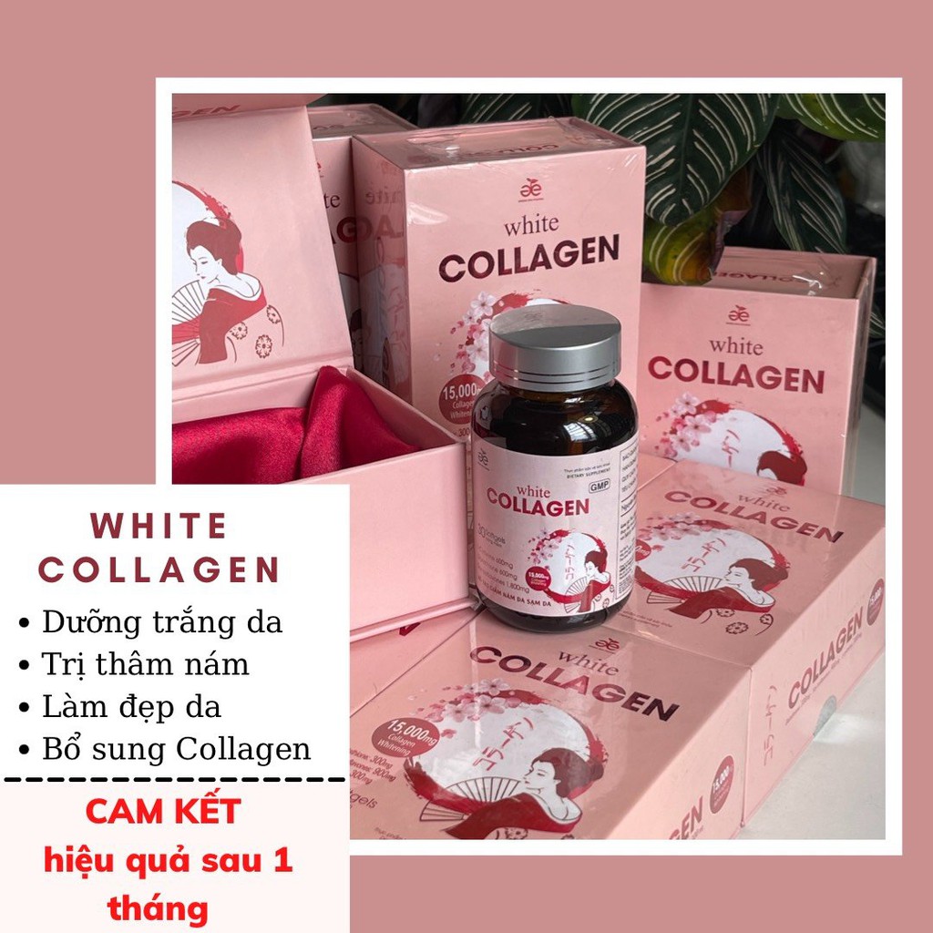 Viên uống trắng da Glutathione - Viên uống đẹp da, căng mịn da hãng White Collagen