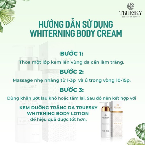 Kem ủ trắng toàn thân Truesky giúp làm trắng da body cấp tốc - Whitening Body Cream 100ml