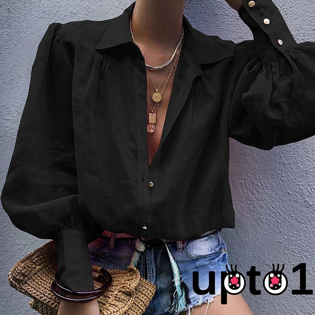 ☀Sun❤2019 New Fashion Women´s Office Button Shirt Clothing Long Sleeve Blouse Sexy V-neck Tops Shirt | BigBuy360 - bigbuy360.vn