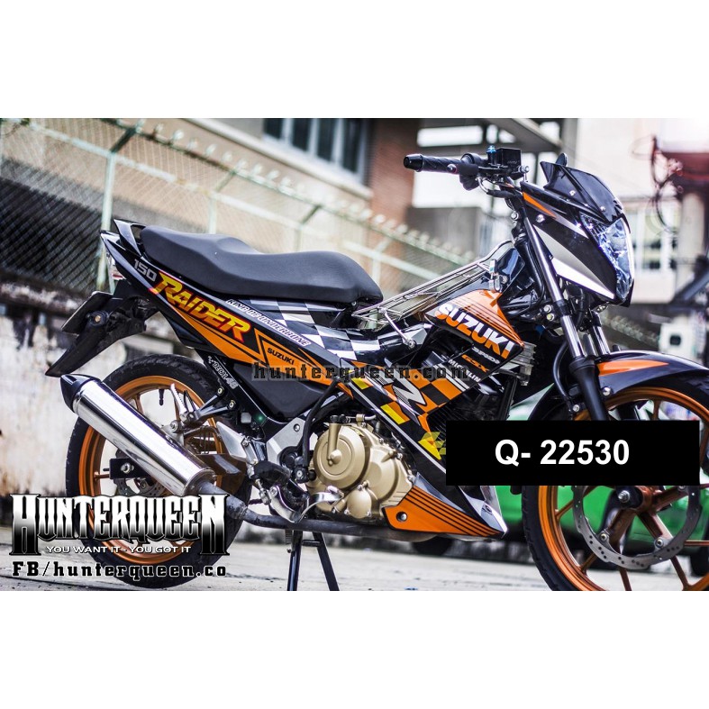 Tem rời xe Raider caro cam đen  – Thay đổi chi tiết, màu sắc, chất liệu theo ý khách, làm được cho mọi dòng xe. Tem chế