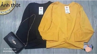 Áo crt  xoắn eo dài tay -BK