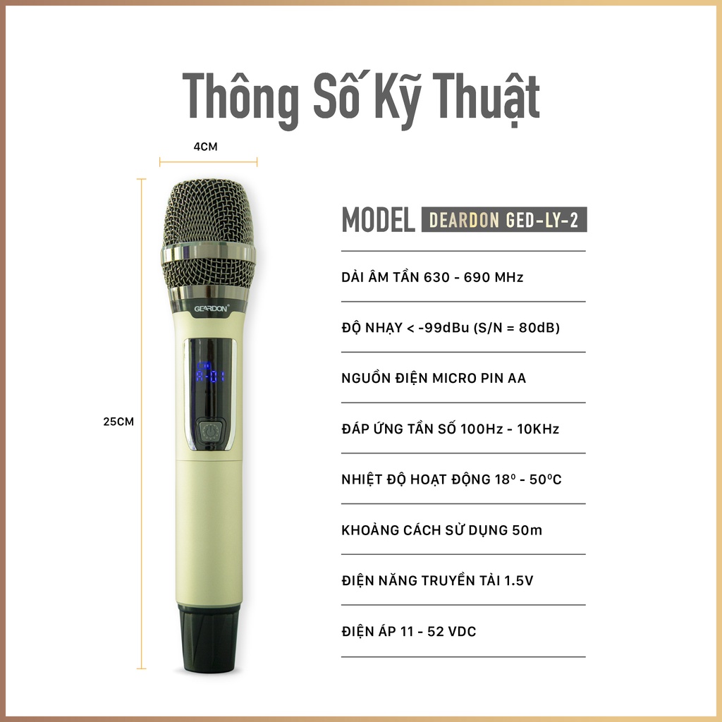Micro Karaoke Không Dây GED LY2- Toàn Thân Hợp Kim Nhôm