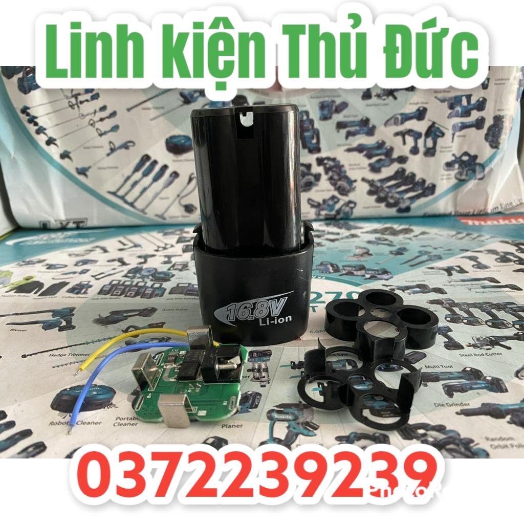 Lktd BN. Vỏ mạch pin 4 cell tàu 16.8V Li-ion trụ, giắc sạc DC.