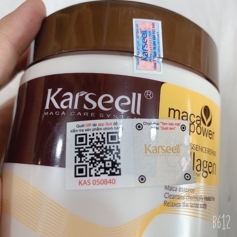 Kem ủ tóc phục hồi siêu mềm mượt Collagen Karseell Maca – 500 ml (Hũ) (Hàng chính hãng)