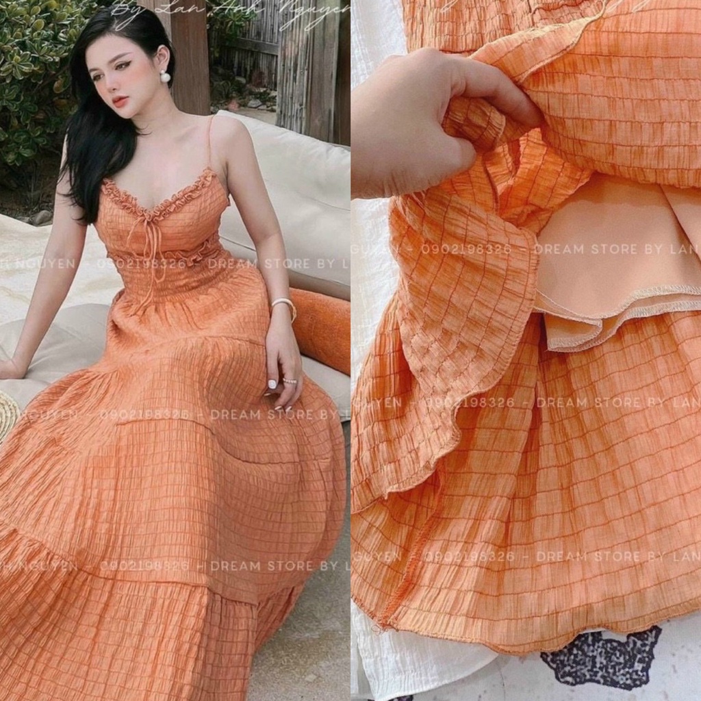 Đầm nữ maxi 2 dây  đi biển chạy mocking siêu hót cột nơ ngực ,có mút ngực thời trang nữ phù hợp mọi phong cách