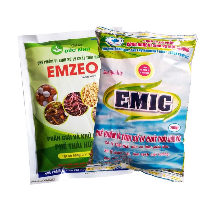 [FreeShip] Combo Emzeo &amp; Emic Ủ phân đậu tương, phân cá, rác thải gia đình - Gói 200gr