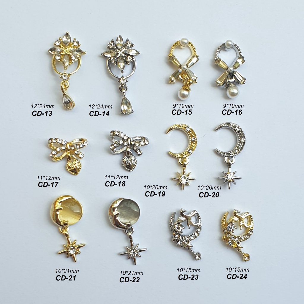 (ảnh thật) Charm Đá Cao Cấp Treo Rung Rinh Đính Móng CD