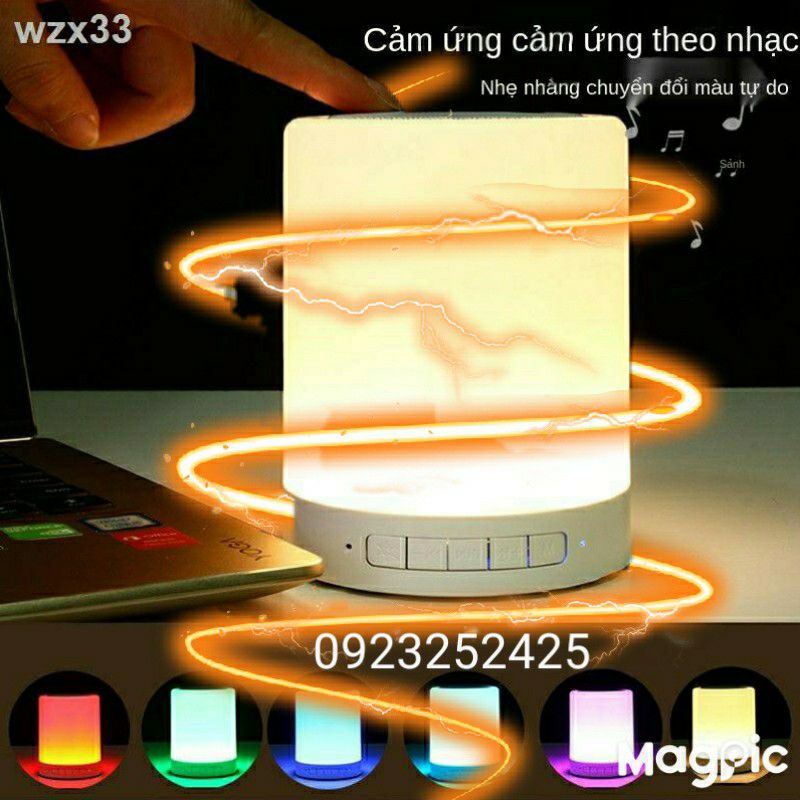 Loa Bluetooth Kiêm Đèn Ngủ, Đèn Led Cảm Ứng Đổi Màu