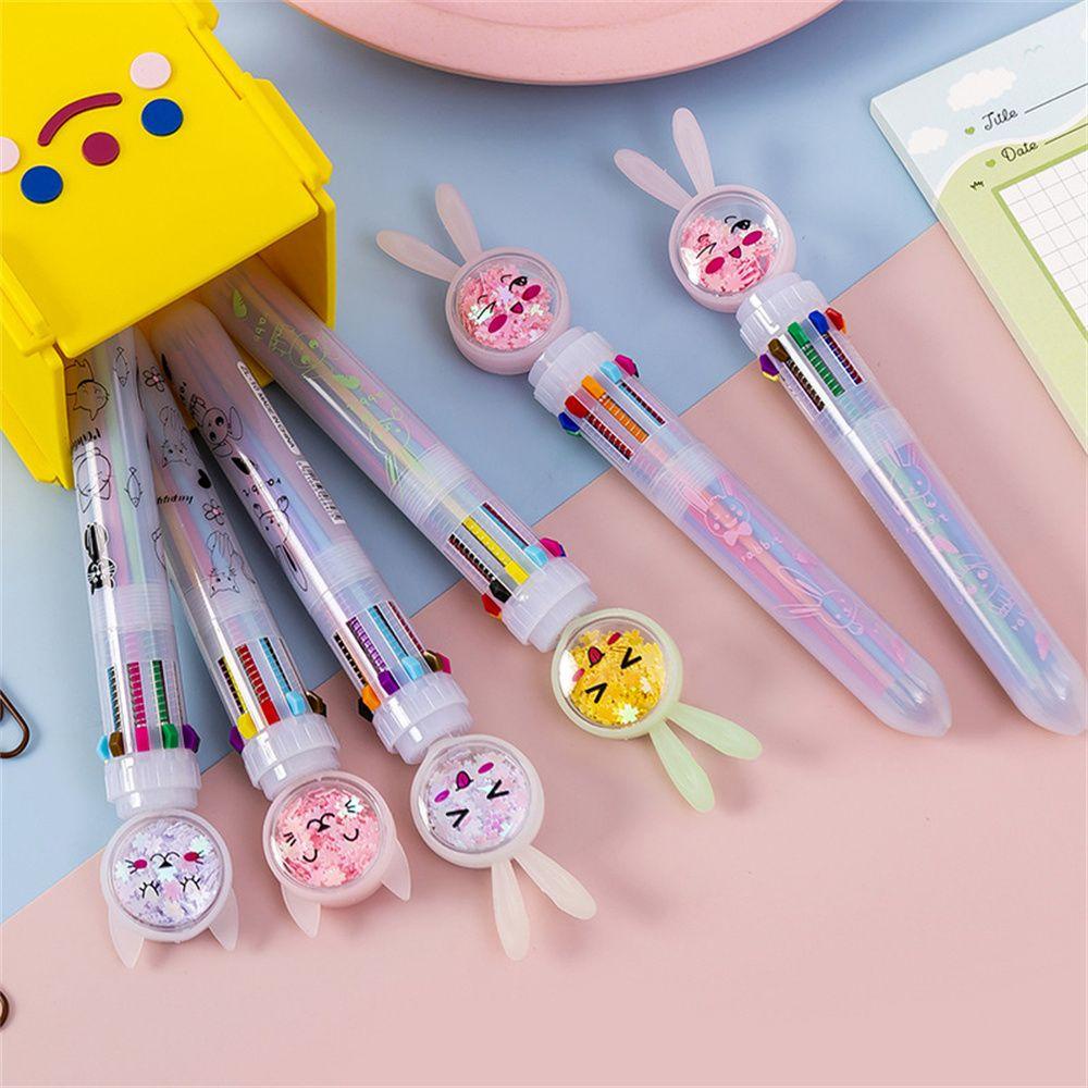 1 Bút Bi 10 Màu Phong Cách Hàn Quốc