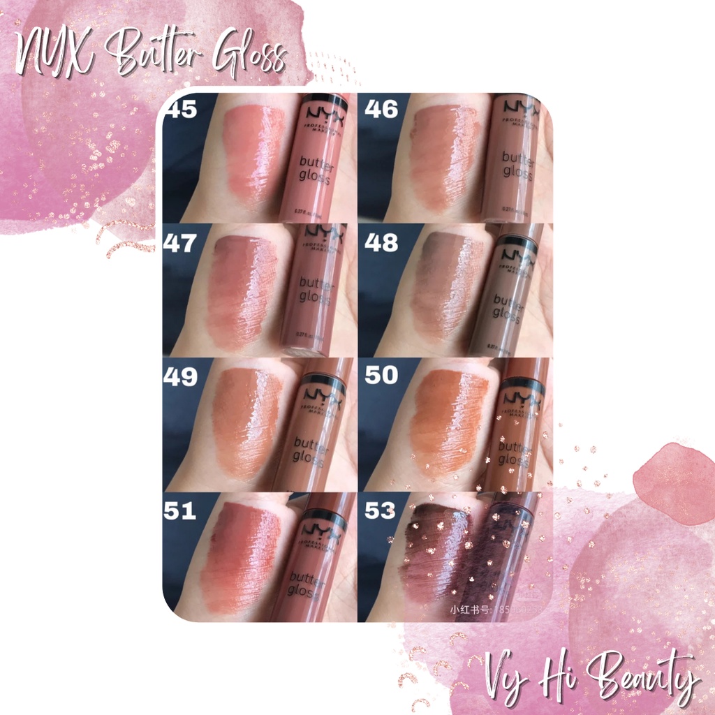 Son bóng NYX Butter Gloss mọng môi giá hạt dẻ