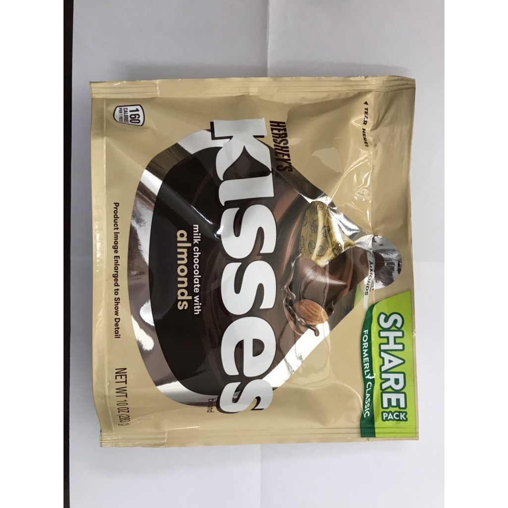 Hershey's Kisses Sữa Nhân Hạnh Nhân Chocolate 283gr