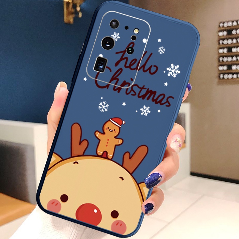 Ốp Điện Thoại Silicon Mềm Họa Tiết Giáng Sinh Cho Samsung Galaxy S21 Ultra S20 FE S10 Plus A52 A72 A32