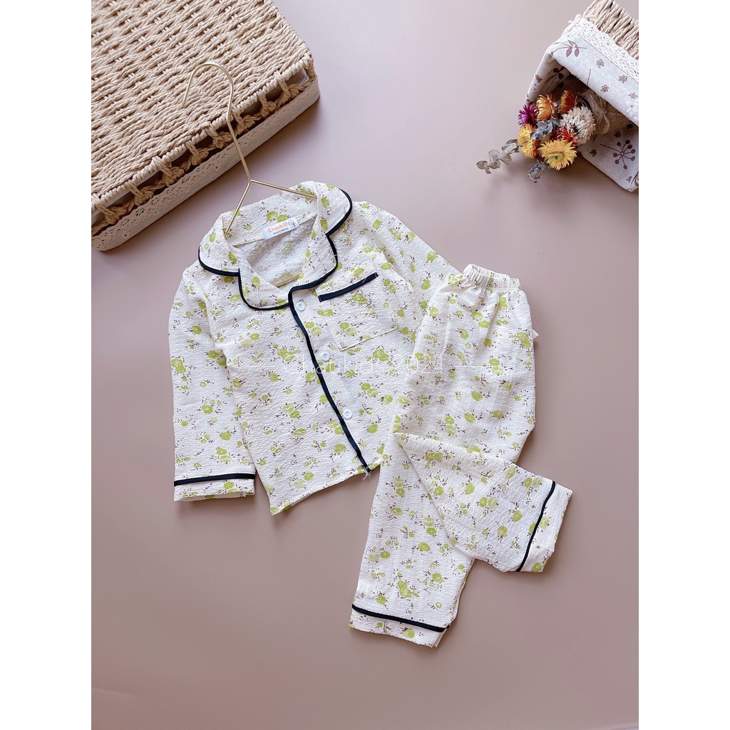 Pijama hoa nhí tí xốp nhăn bé gái