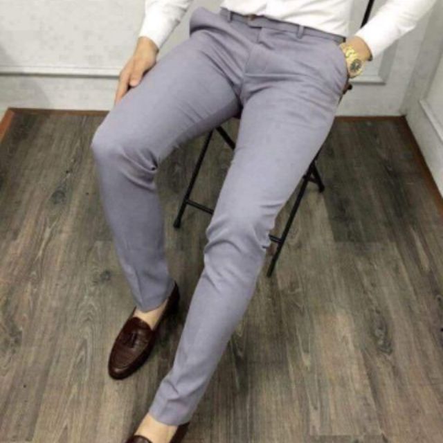 Quần âu nam hàn quốc - dày dặn, chống nhăn màu xám - QA88