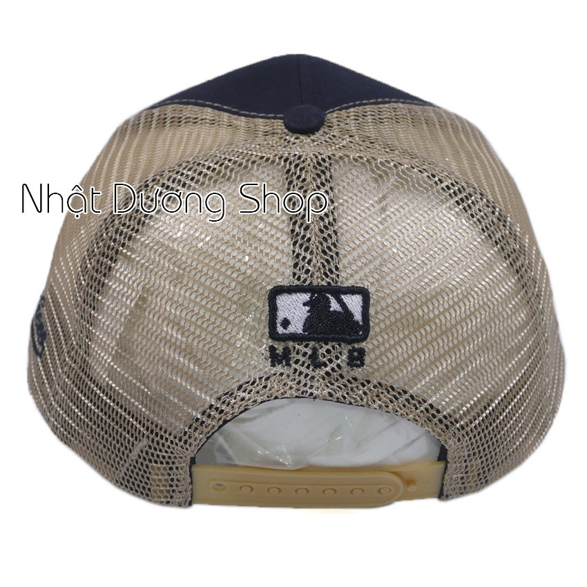 Nón kết lưới thêu chữ NY, khóa nhựa bền đẹp - Đen &amp; Kaki