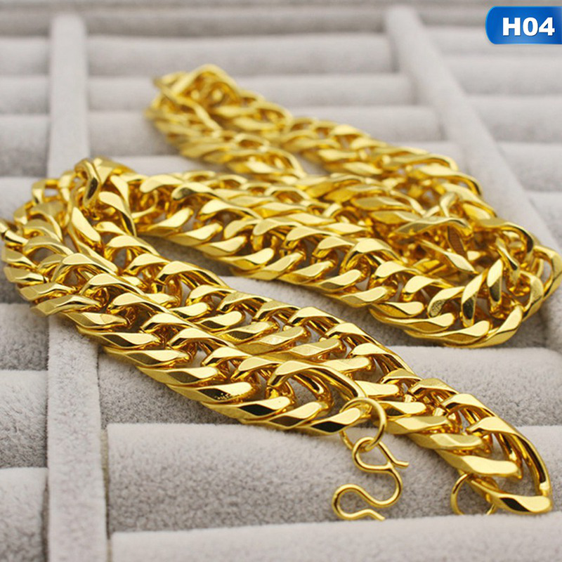 Chuỗi dây/ vòng cổ Jv mạ vàng 18k 12mm chiều rộng 60cm hip hop cho nam nữ