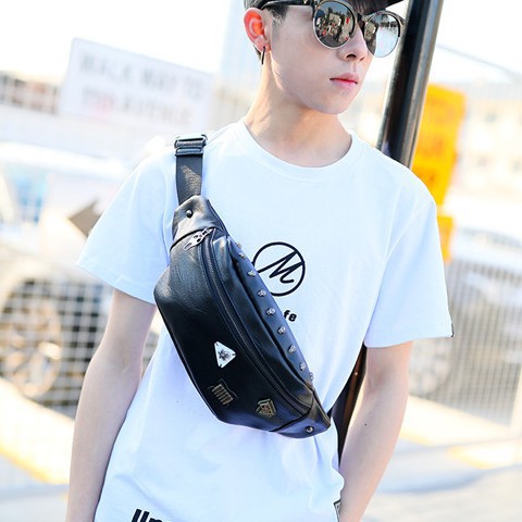 Túi Bao Tử Nam Phối Sticker Cao Cấp Bazan_Store BZ101 | BigBuy360 - bigbuy360.vn