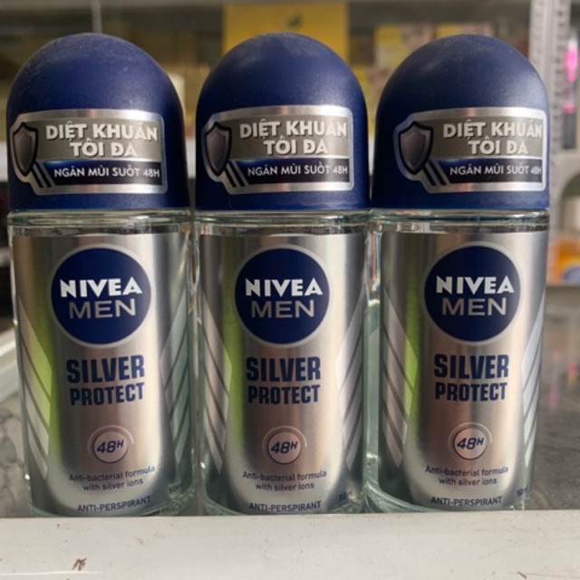 Lăn NIVEA Men Silver Protect Phân tử bạc (mẫu mới ) 50ml