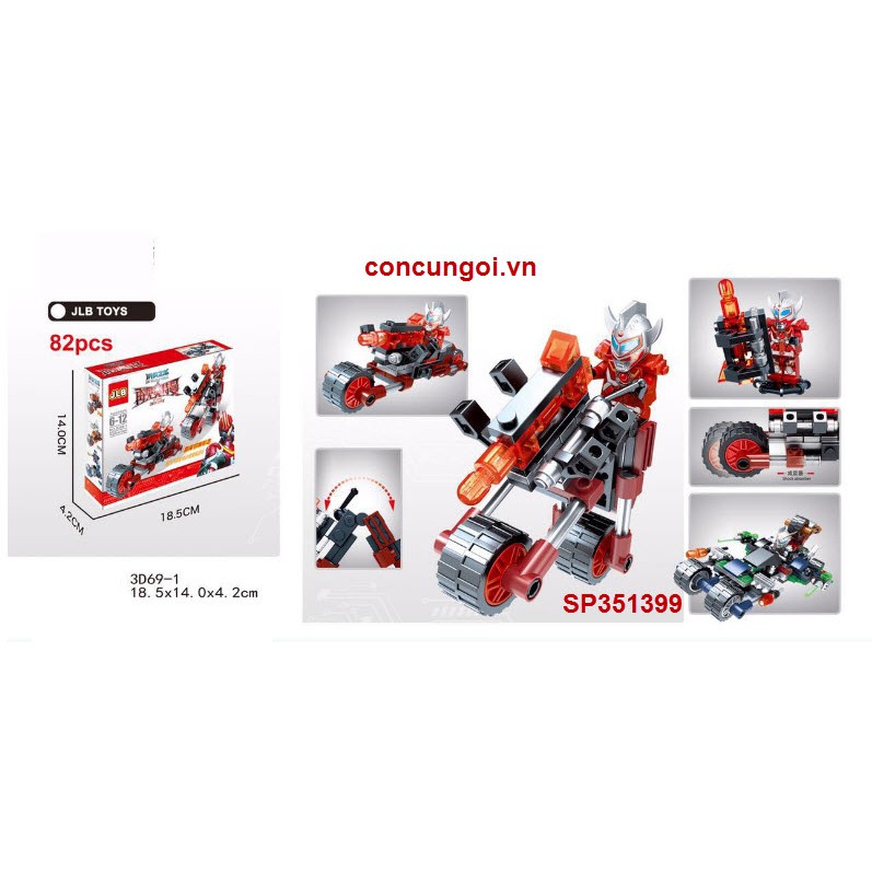 Đồ chơi logo ráp xe biến hình Dragon Force Ulttraman , 3D69-1