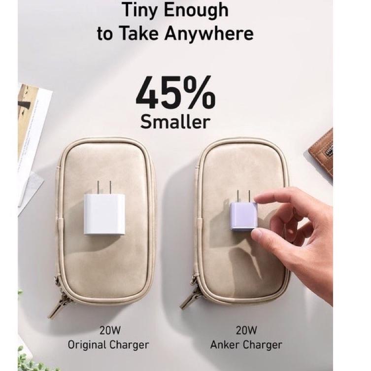 Cổng Sạc Anker 511 Nano Pro 20W A2637 | Củ Sạc Nhanh Chuyển Đổi USB-C Sang C PD QC PIQ Power IQ 3.0 Cho iPhone 13 / 12 / 11 / Pro max / Mini / SE 2022 2020 / Xr Xs / Xs max Ốp Máy Tính Bảng Thời Trang Cho iPad Pro Air4 5 11 Inch 12.9 Inch