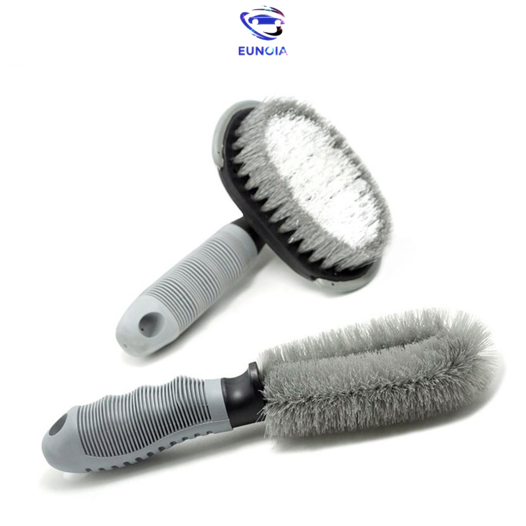 Bộ chổi cọ rửa vành lốp ô tô xe máy bàn chải vệ sinh bánh xe chuyên nghiệp - phụ kiện đồ chơi ô tô xe hơi EUNOIA