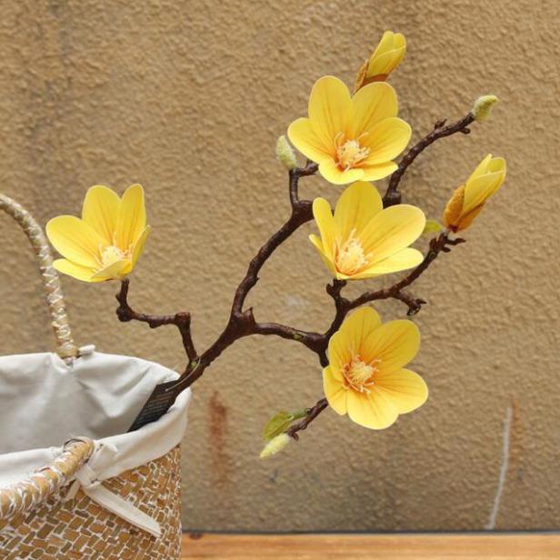 Hoa giả - Hoa Mộc Lan Cao Su Nở Mới trang trí cực xinh.