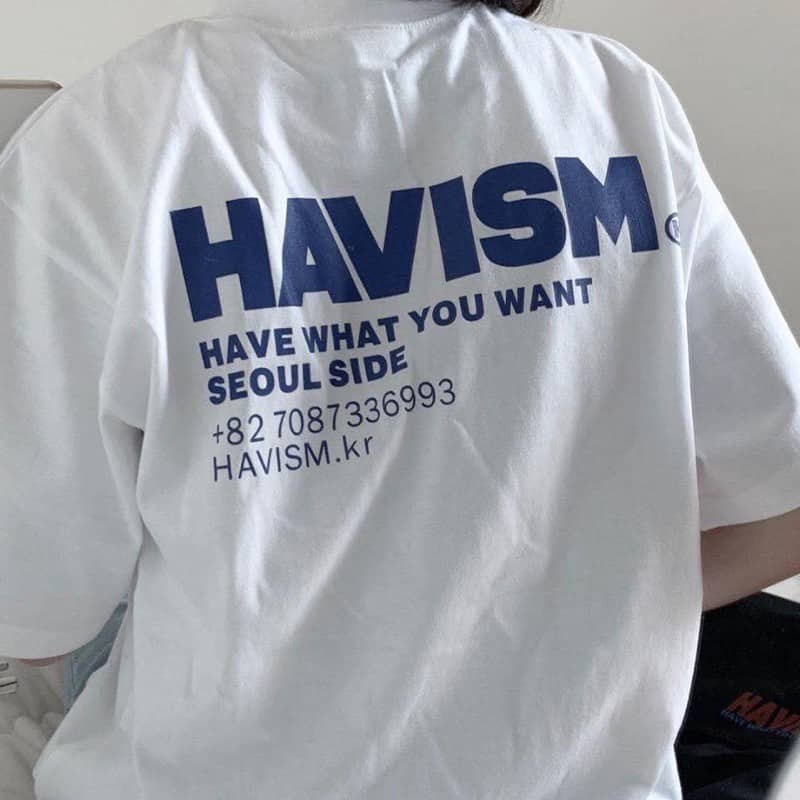 Áo Thun Tay Lỡ Unisex HAVISM màu TRẮNG , XANH/Nam nữ unisex/FREESHIP 99K ❤️ Jaystoree2