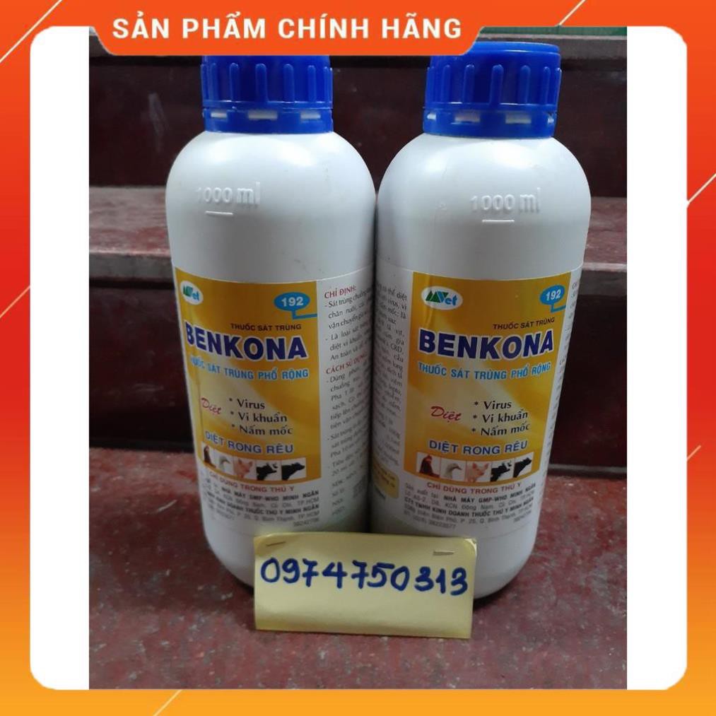 Benkona -Thuốc đặc trị vi khuẩn, vi rút chai 1 lít.