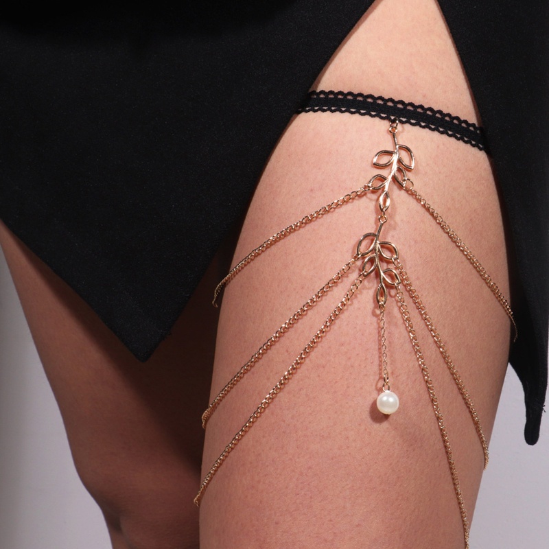 Chuỗi Vòng Đeo Chân Thiết Kế Chiếc Lá Phong Cách Gothic Rock Dành Cho Nữ