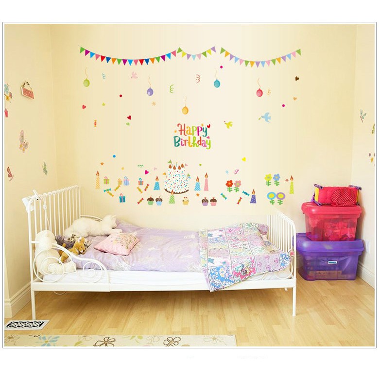Decal dán tường chúc mừng sinh nhật - happy birthday