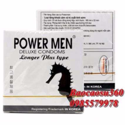 Power Men Longer Plus, bao cao su chống xuất tinh sớm tốt nhất