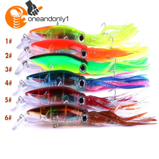 Mồi Câu Cá Giả Hình Con Mực Bằng Nhựa 14cm Có Tua Rua