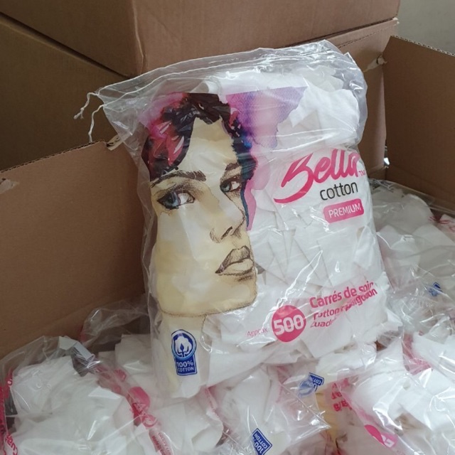 Bông tẩy trang bella 500 miếng