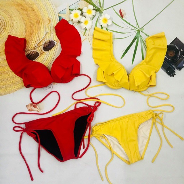 Bikini 2 mảnh đi biển nâng ngực áo cánh tiên X sexy mix quần chip nhiều màu