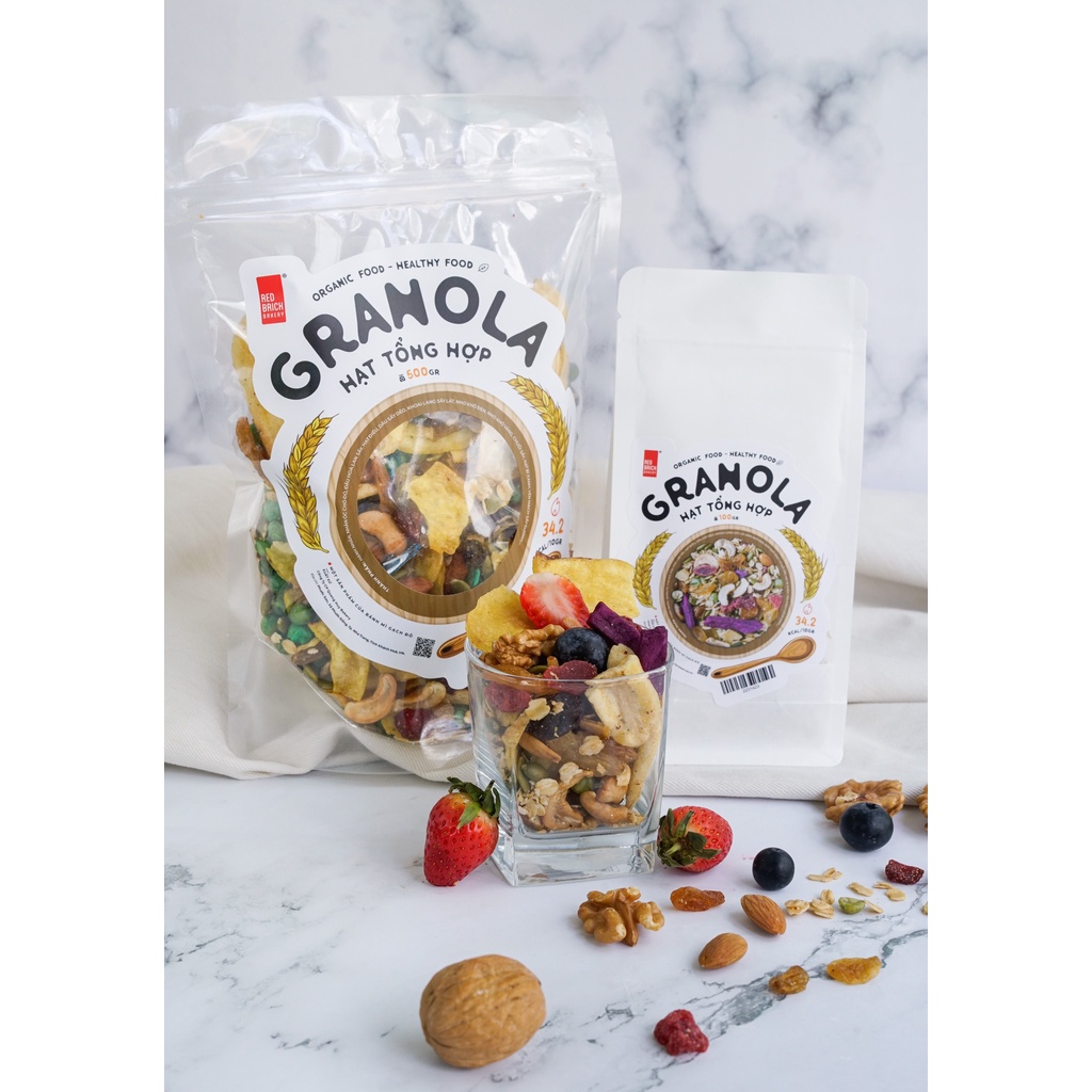 Granola Siêu Hạt Mix 11 Loại Hạt Thương Hiệu Gạch Đỏ Ngũ Cốc Giảm Cân Chuẩn Ăn Kiêng Và Healthy