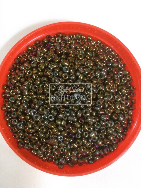 2000-3000 Hạt tấm cát tấm trung xi vàng đồng inox trộn 2 màu 2mm và 3mm gói 50gr