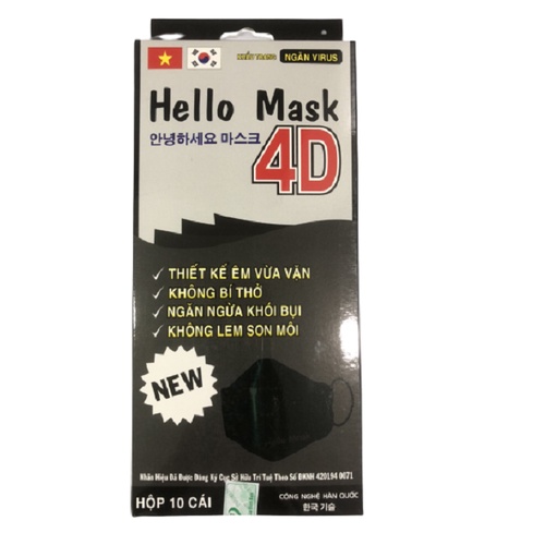 Combo 60 hộp khẩu trang Hello Mask 4D (10 cái/hộp)