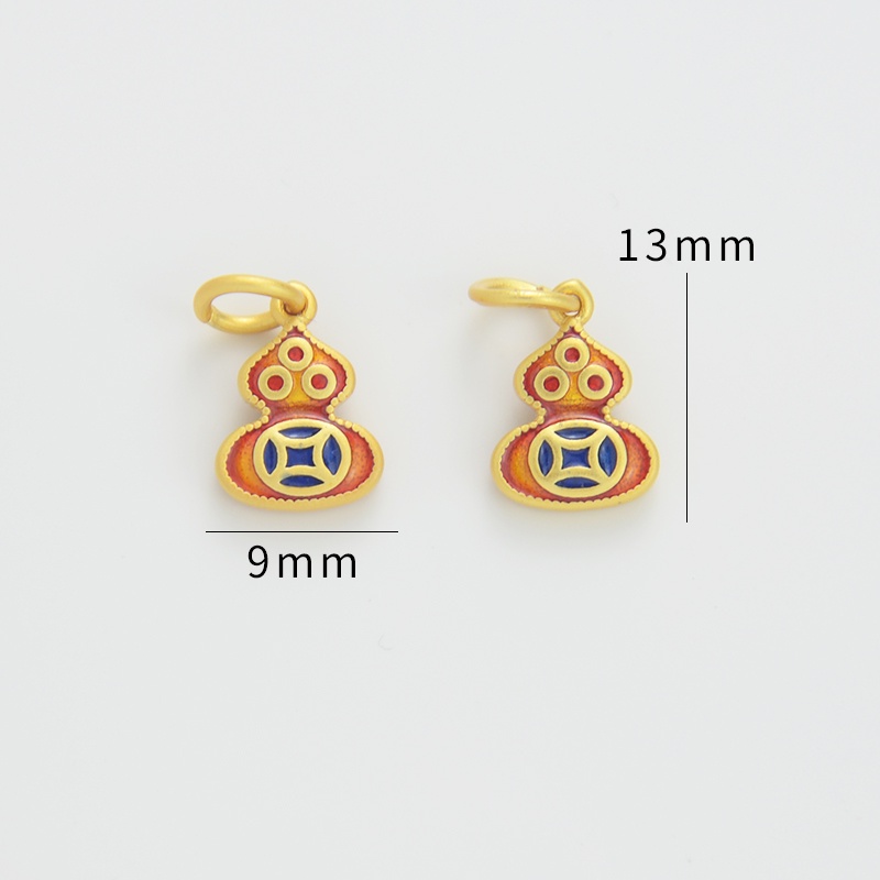 Phụ Kiện Mặt Dây Chuyền Hình Hồ Lô Màu Vàng Phong Cách Cổ Điển diy