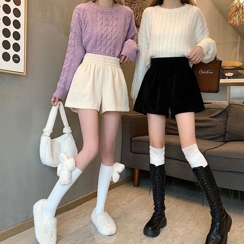 B&amp;G Quần Short Lưng Cao Ống Rộng Phong Cách Hàn Quốc Cho Nữ quần đùi nữ JL-DK-23