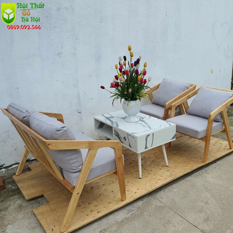 🔴 FREE SHIP 🔴Bộ Bàn Sofa, Ghế Sofa Tay Dẹt Thông Minh Tháo Ráp Tiện Lợi, Dễ Dàng Di Chuyển - Gỗ Hà Nội Furniture